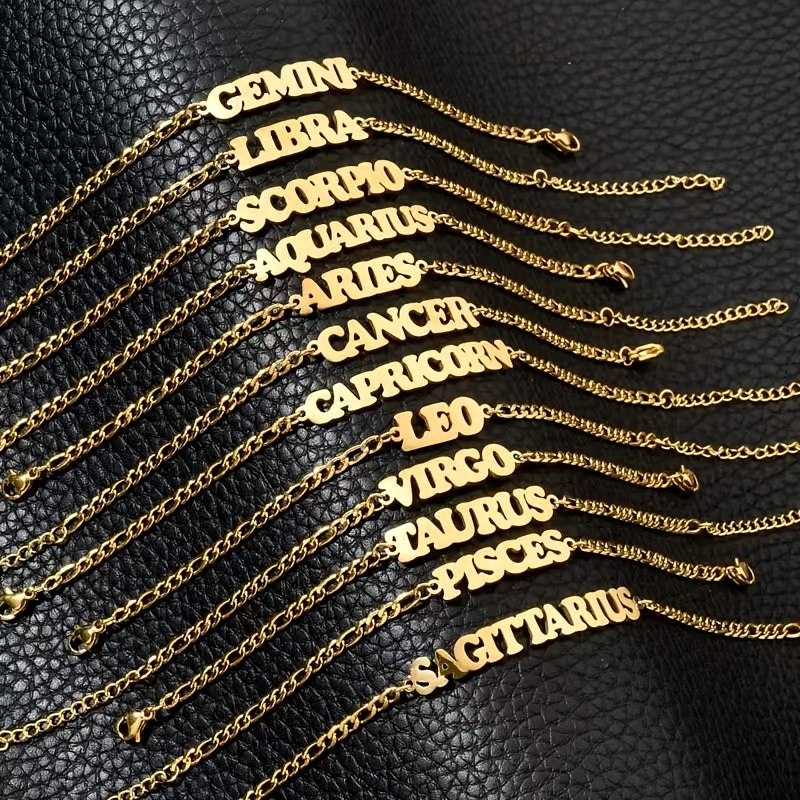 Unleash Your Inner Star Sign with Our Stainless Steel Constellation Letter Bracelet