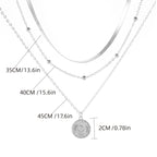 Simple Multi-layer Flounce Pendant Necklace For Women Blade Chain Neck Chain