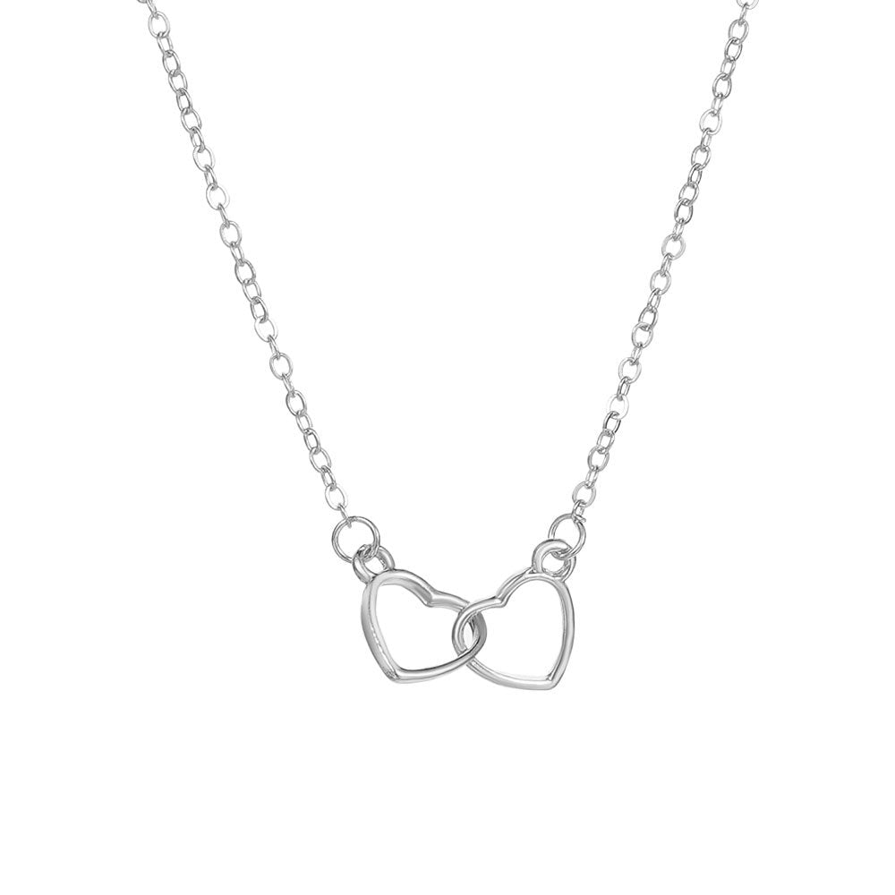 Double Heart Pendant Necklace
