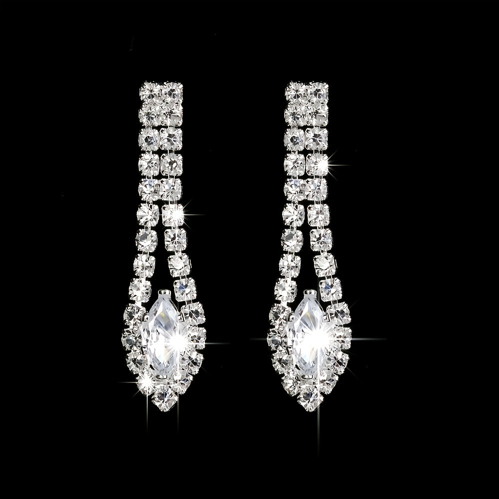 Elegant Zircon Jewelry Set - Silver Plated Necklace, Earrings, and Bracelet for Weddings, Engagements, and Holidays - Perfect Gift for Brides and Women