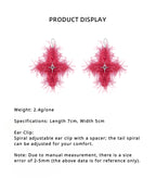 LB Hand Crochet "Star" Earrings 'Four Pointed Star' Ear Clip LOJL85