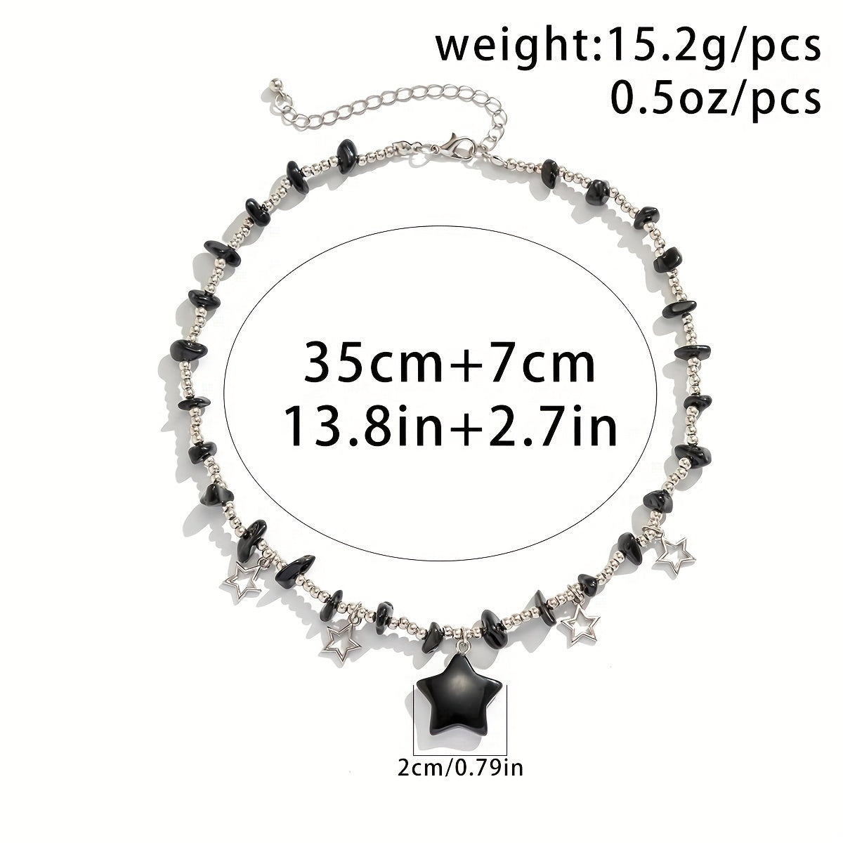Colorful Irregular Stone Vintage Turquoise Beads Star Pendant Clavicle Necklace For Girls Gift