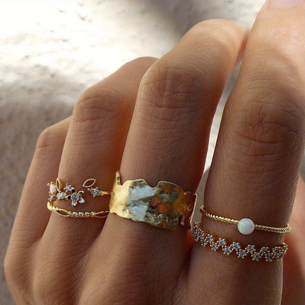 Hot Selling Metal Hollow Round Opening Rings Set