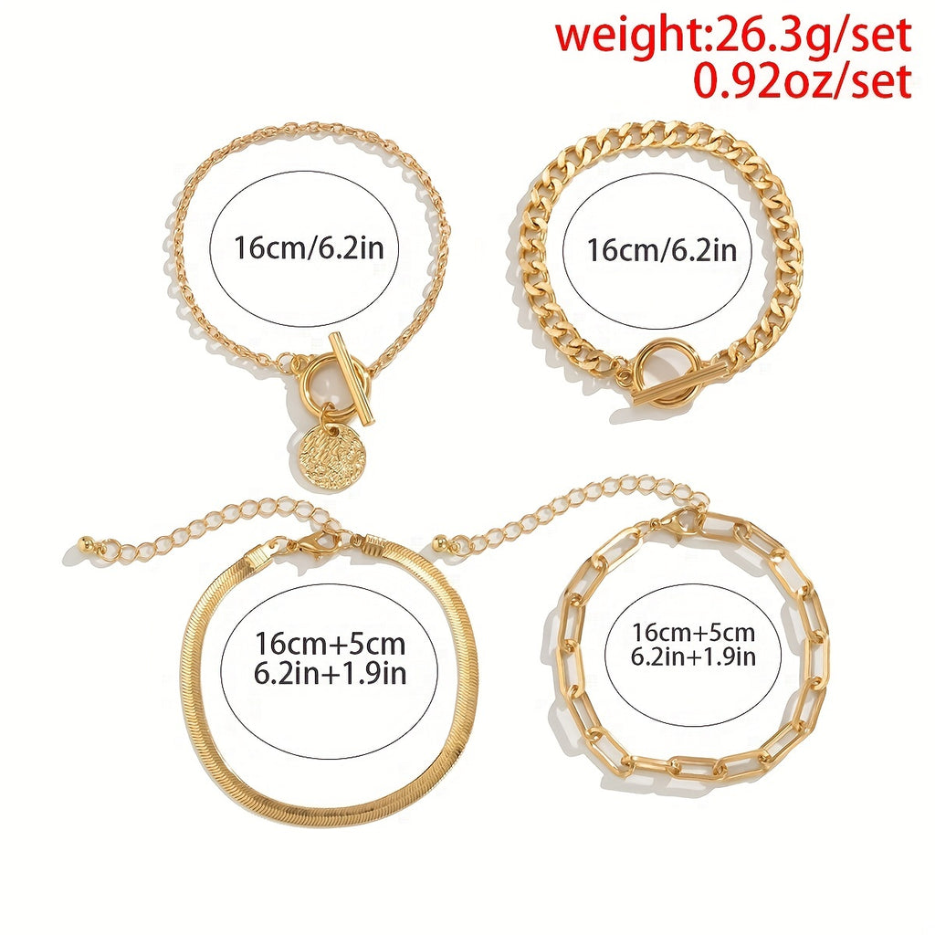 4pcs Stylish & Trendy Women's Bracelet Set - Perfect for Any Occasion!