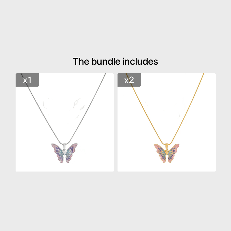 Sweetheart Romantic Cute 7 Tone Butterfly Lady Necklace 4 Tone Choice Fashion Girls Party Gift Jewelry
