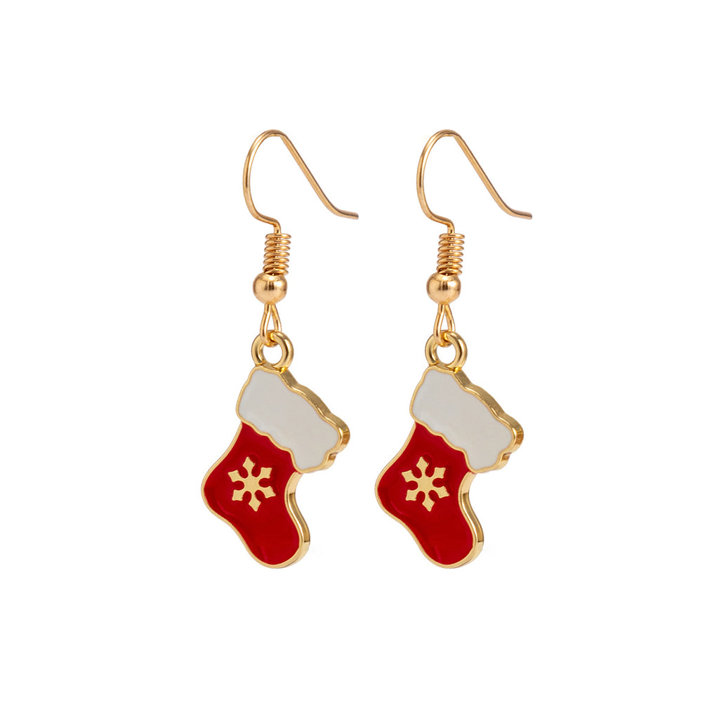 Christmas Cute Earrings Candy Santa Claus Christmas Tree Elk Earrings LJC17