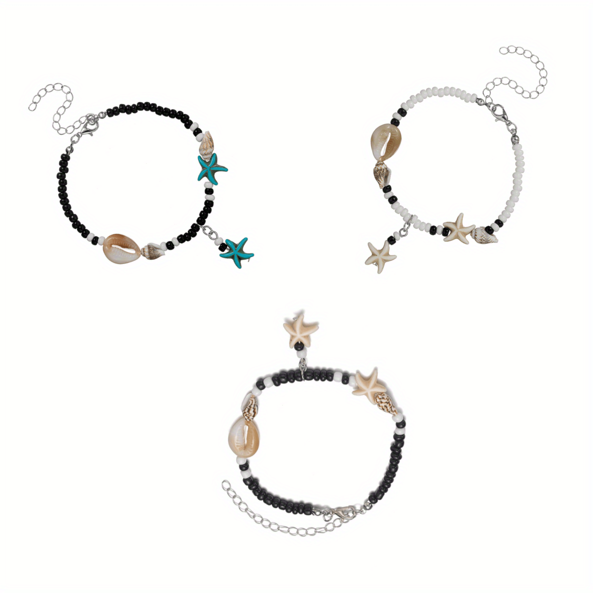 Elevate Your Style with our Elegant Contrast Color Stitching Rice Bead Anklet for Women