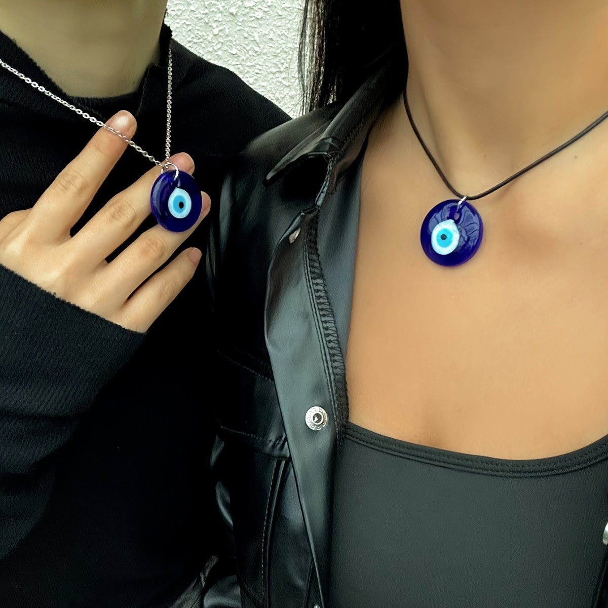 Gorgeous Blue Evil Eye Couple Necklace Set - Perfect for Best Friends!