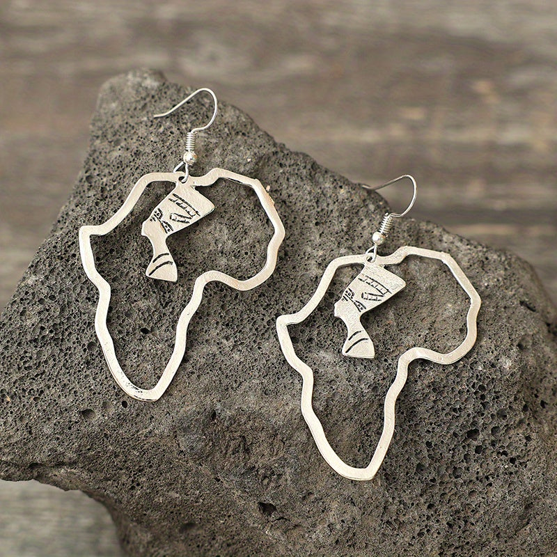 Add a Touch of Vintage Glamour with These Unique Egyptians Human Face Drop Earrings in Golden and Silver