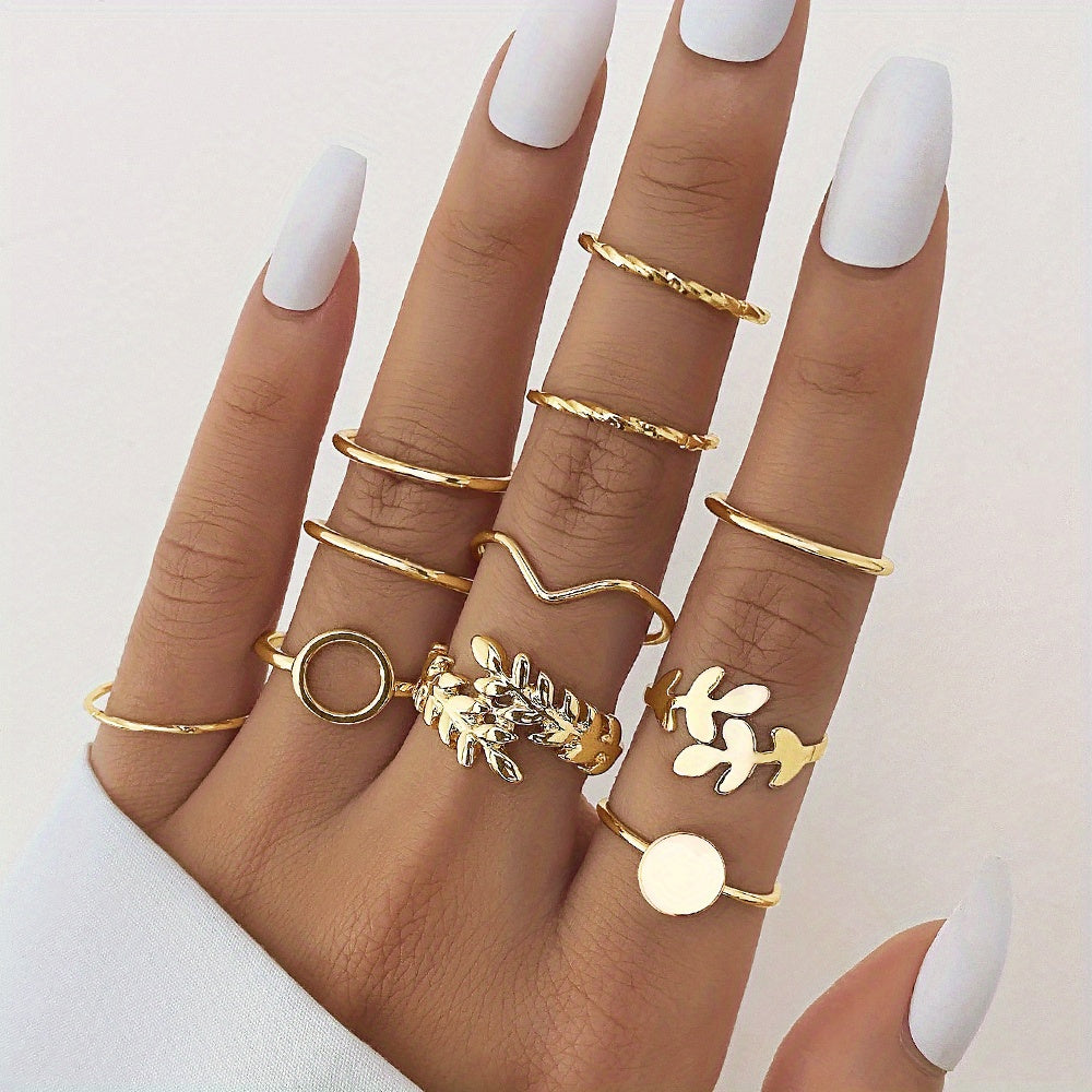 Y2k Punk Vintage Ring Set In Heart, Cross, Hug Shapes Geometric Chain Finger Rings For Party