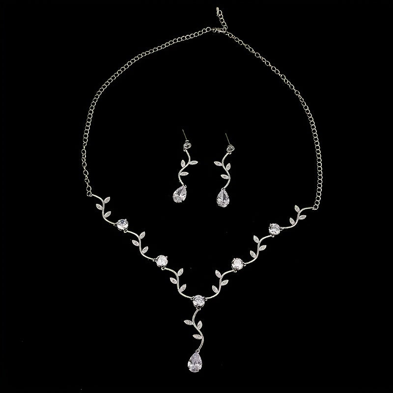 Elegant Water Drop Zircon Jewelry Set for Women - Perfect Dress Accessories