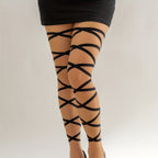 1 Pc Elastic Crisscross Strappy Leg Chain Punk Style Body Chain Jewelry
