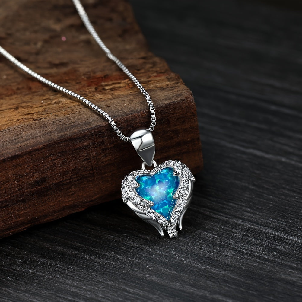 Angel Wing Love Heart Necklace Jewelry Gifts For Her On Christmas, Valentine's/Mother's Day, Anniversary, Birthday Gifts For Women Girls Wife Girlfriend
