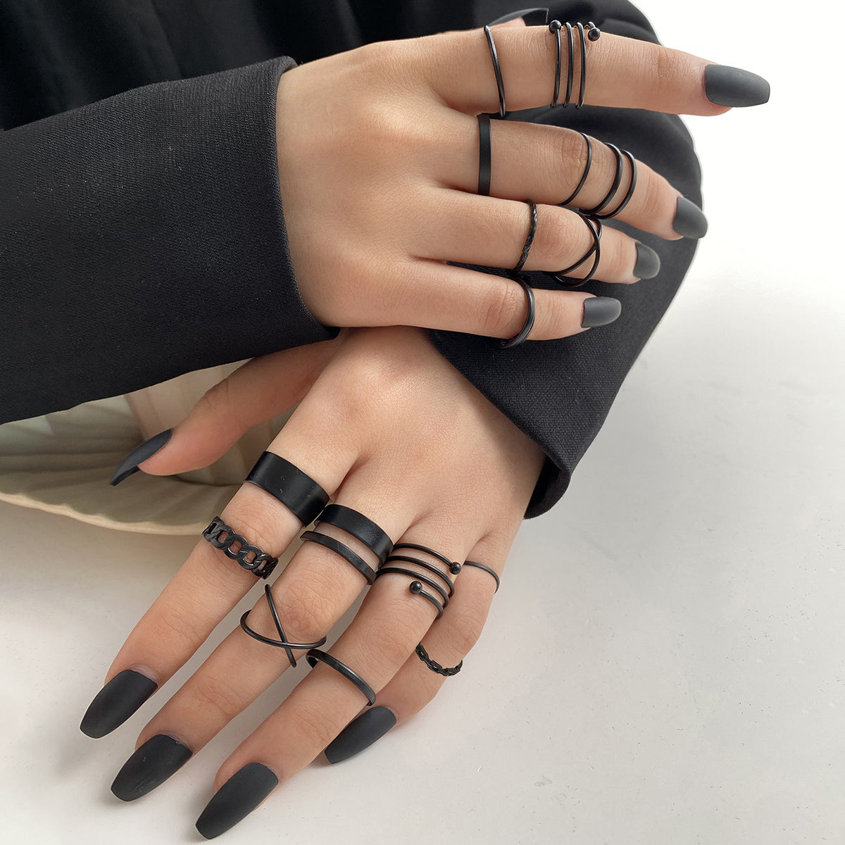 16pcs Set Women's Fashion Jewelry: Upgrade Your Look with a Stylish Geometric Surplice Ring!
