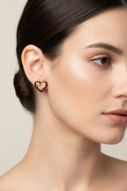 Heart Enamel Earring Model Shot