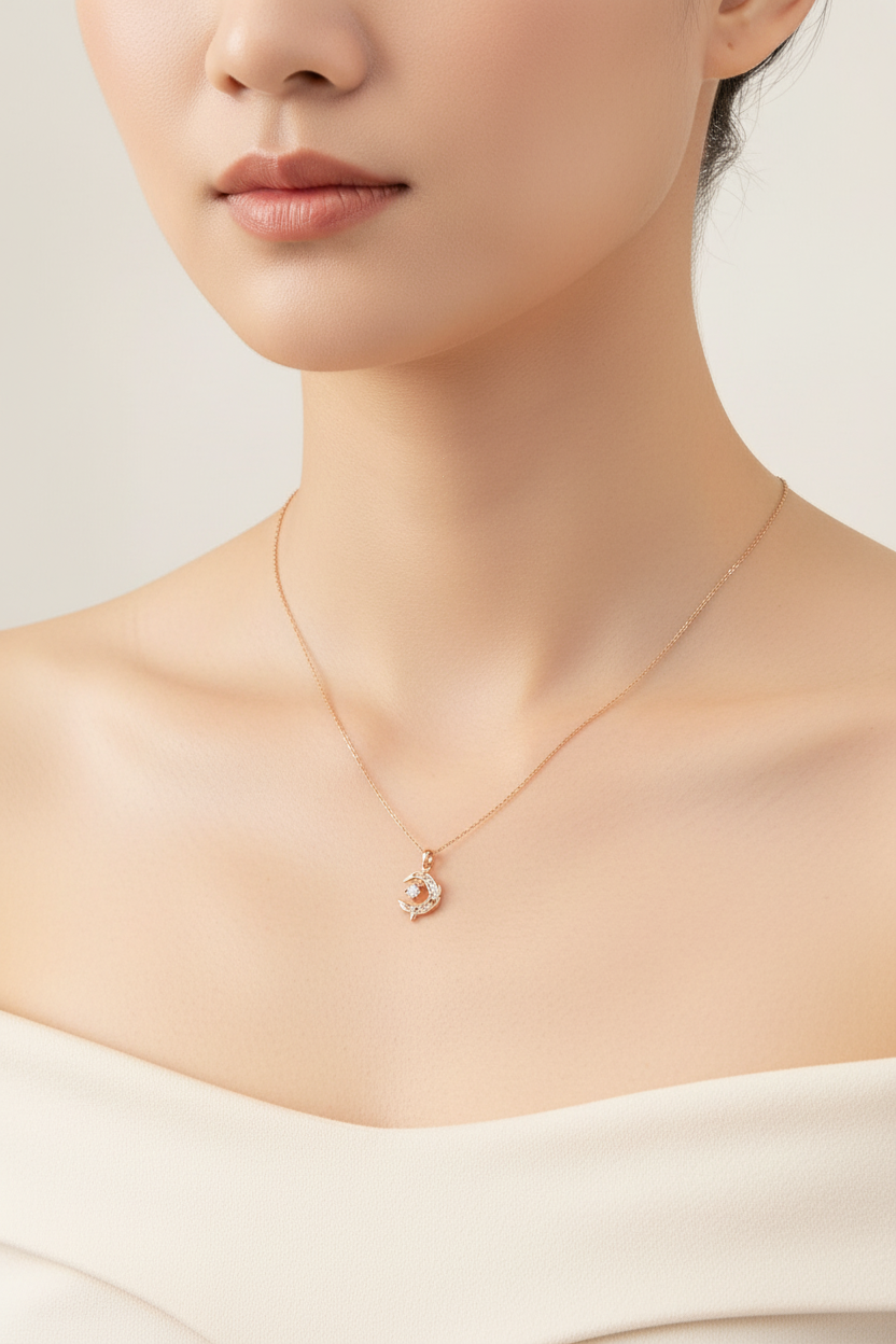 Moon Star Necklace Model