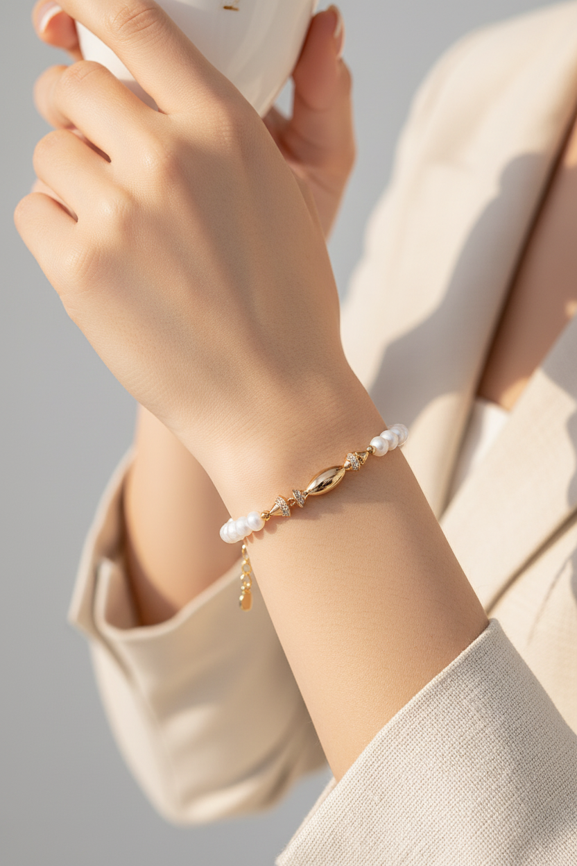 Pearl Bracelet Model Shot