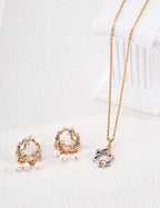 S925 Silver Vintage Interlocking Star Zirconia Necklace LOJ01