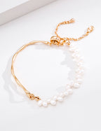 S925 Silver Minimalist Natural Pearl Bracelet LOJ02