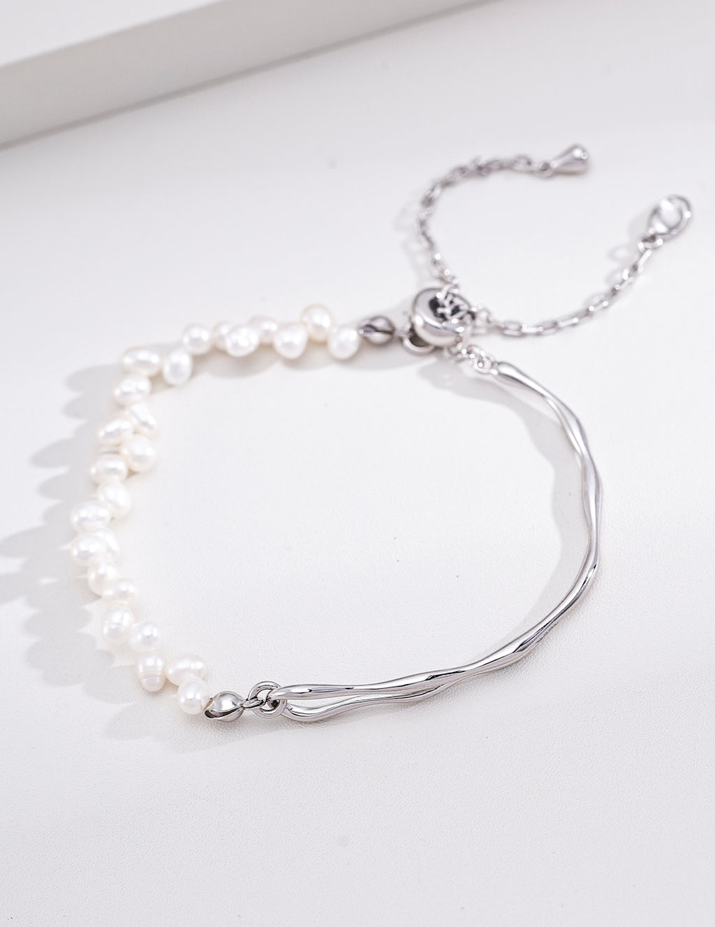 S925 Silver Minimalist Natural Pearl Bracelet LOJ02