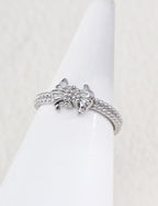 S925 Silver Vintage Bow Open Ring LOJ28