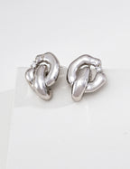 S925 Silver Interlocking Knot CZ Stud Earrings — Embrace LOJ31