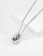 S925 Silver Puffy Knot Pendant Necklace LOJ39