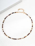 S925 Silver Vintage Mookaite & Pearl Beaded Necklace LOJ42