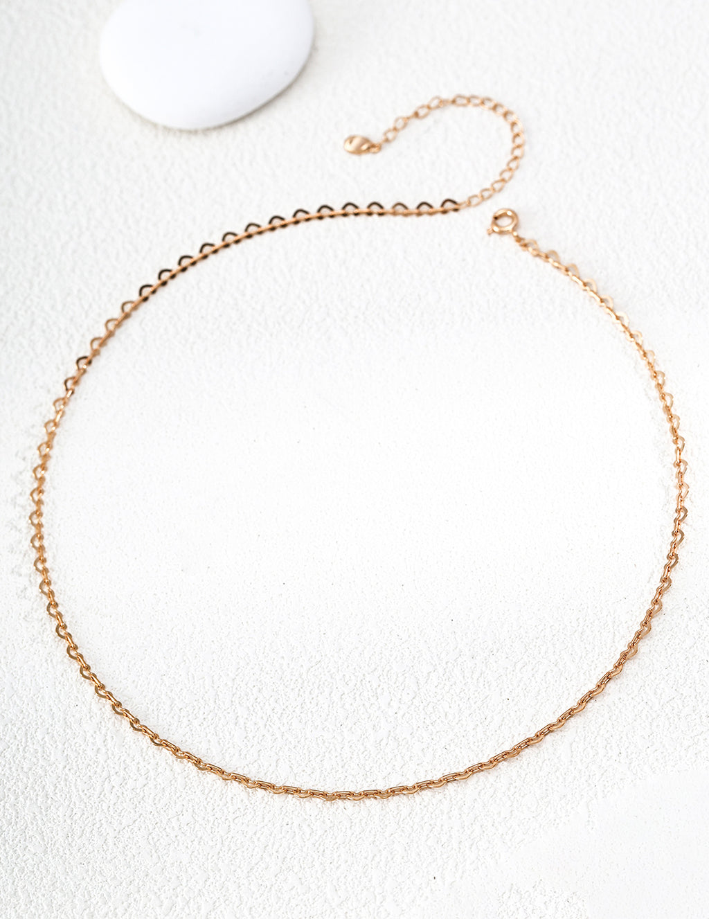 S925 Silver Heart-Link Chain Necklace LOJ49