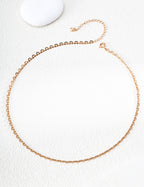 S925 Silver Heart-Link Chain Necklace LOJ49