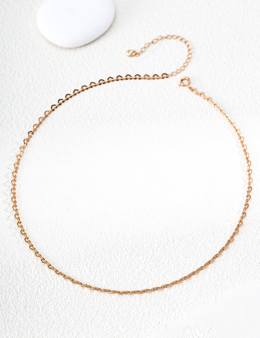 S925 Silver Heart-Link Chain Necklace LOJ49
