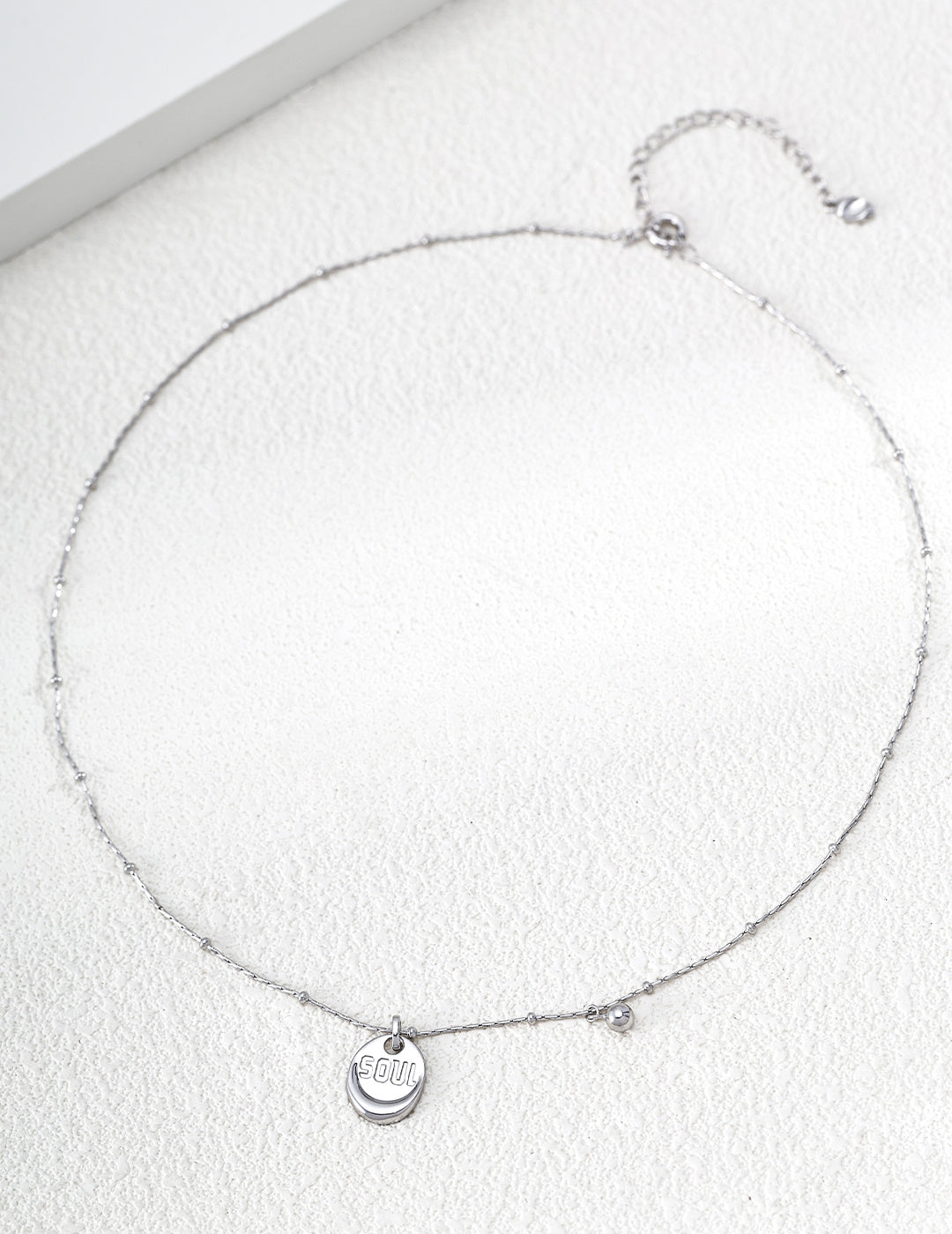 S925 Silver "SOUL" Stacked Disc Pendant Necklace LOJ59