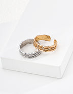 S925 Silver Vintage Art Deco CZ Open Cuff Ring LOJ65
