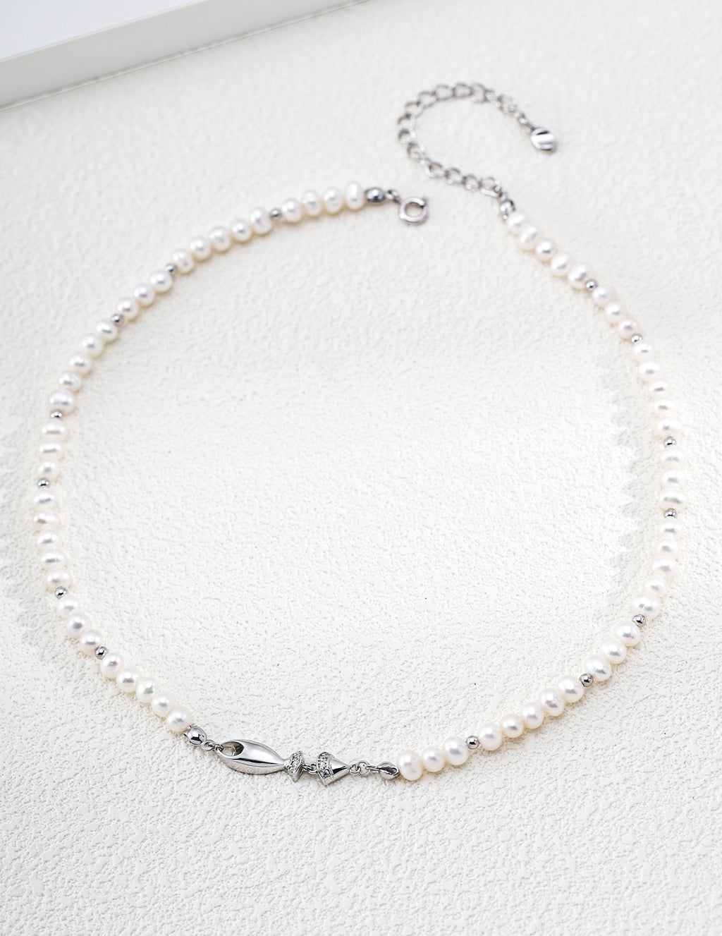 S925 Silver Natural Pearl & CZ Satellite Necklace with Marquise Center | Vintage Gold & Platinum LOJ159