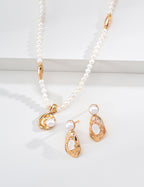 S925 Silver Natural Pearl Necklace with Oyster Pendant | Vintage Gold LOJ164