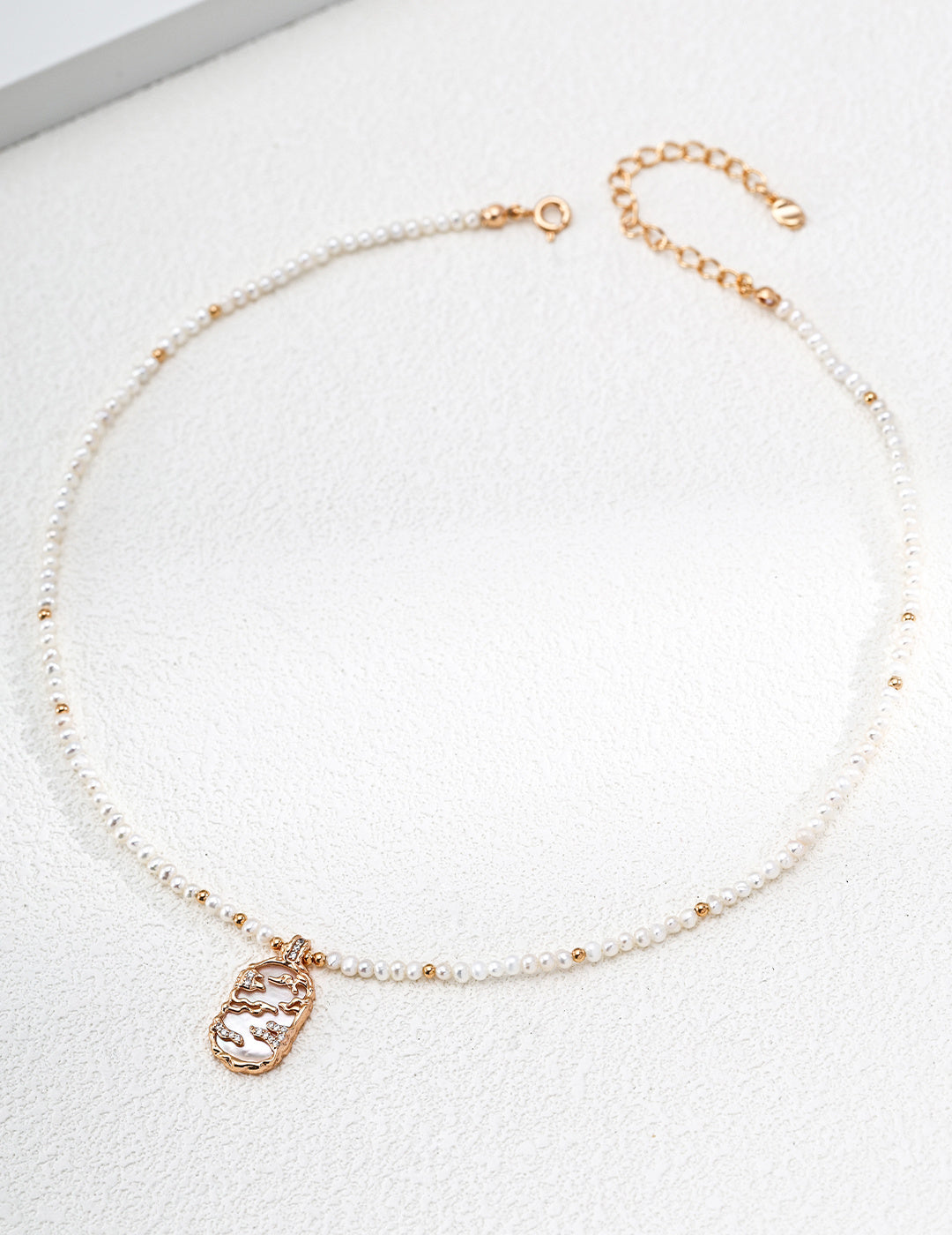 S925 Silver Fuyao Series Pearl Necklace | Lapis Lazuli & Mother of Pearl Cloud Pendant LOJ109