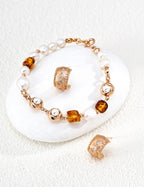 S925 Silver Vintage Silk Satin CZ Star Huggie Hoop Earrings | Vintage Gold & Platinum LOJ134