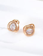 S925 Silver CZ Huggie Earrings | Vintage Gold Minimalist LOJ90