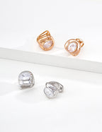 S925 Silver CZ Huggie Earrings | Vintage Gold Minimalist LOJ90