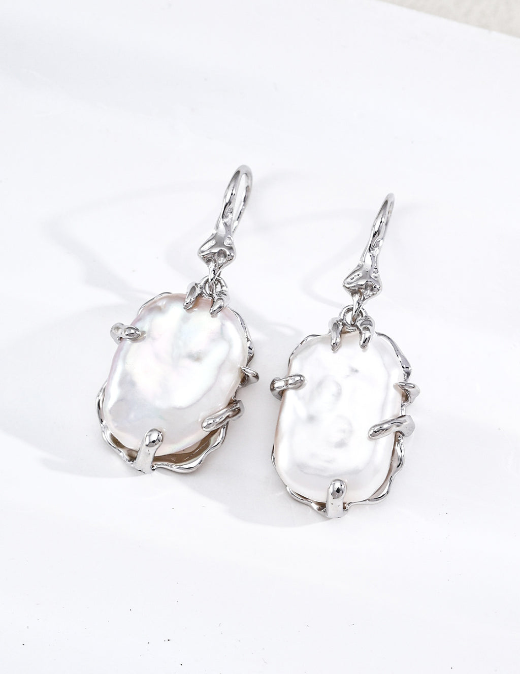 S925 Silver Baroque Pearl Drop Earrings LOJ88