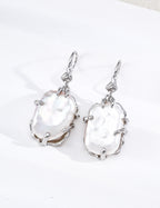 S925 Silver Baroque Pearl Drop Earrings LOJ88