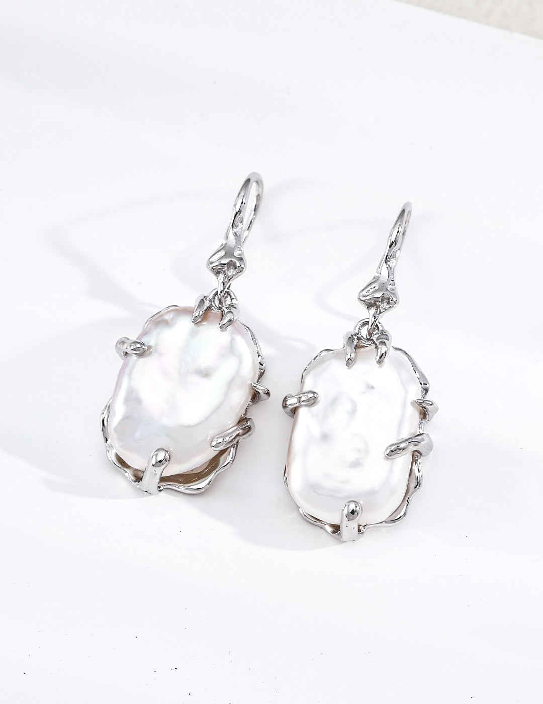 S925 Silver Baroque Pearl Drop Earrings LOJ88