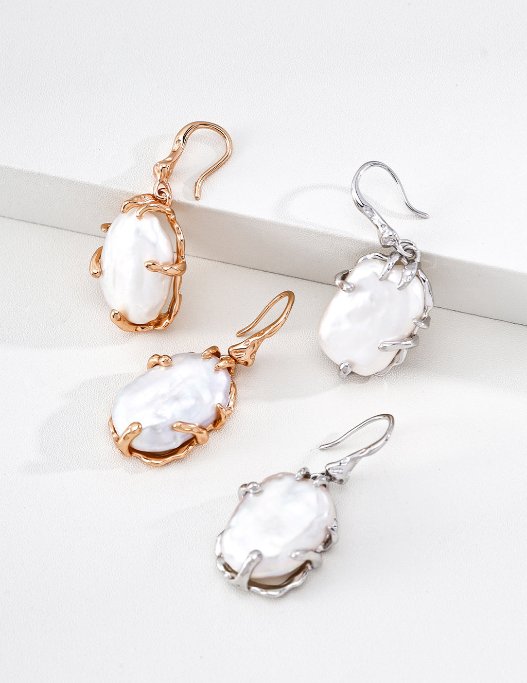 S925 Silver Baroque Pearl Drop Earrings LOJ88
