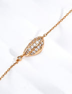 S925 Silver CZ Olive Pendant Necklace Vintage Gold LOJ94