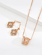 S925 Silver Baroque Court Filigree CZ Star & Floral Drop Earrings | Vintage Gold & Platinum LOJ130