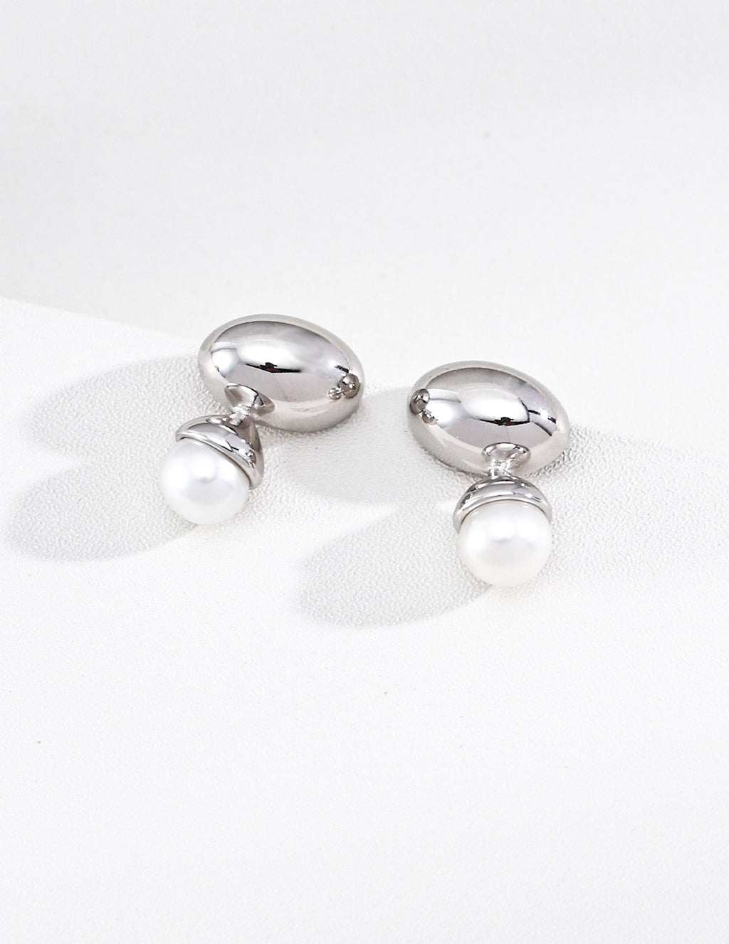 S925 Silver Golden Dew Drop Pearl Earrings | Vintage Gold & Platinum White LOJ140