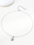 S925 Silver Wishing Star CZ Moon & Star Pendant Necklace | Vintage Gold & Platinum White LOJ169
