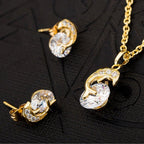 💖Dolphin Necklace Pendant Rhinestone Earring Studs For Women