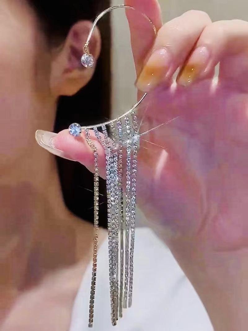 Delicate Sparkle Tassel Earrings without Piercing Per Set lightofjuwelen 