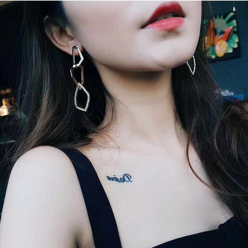 New Arrival Exaggerated Geometric Hipster Earrings PDD-CAROMAY 